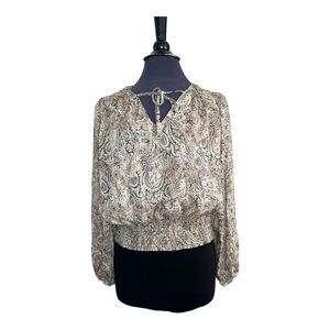 JOIE Paisley Long Sleeve Top Size M